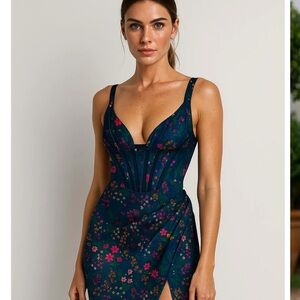 Navy Floral Women's Chemise